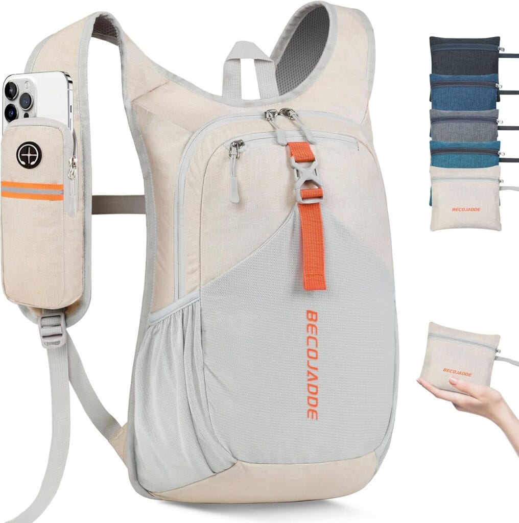 
BECOJADDE 15L Small Hiking Backpack for Men Women Foldable Packable Back Pack Ultralight Hiking Daypack for Travel Camping Outdoor