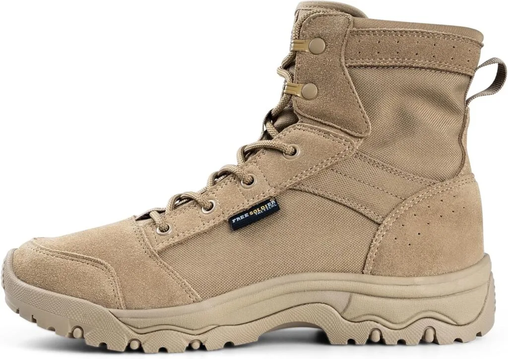 FREE SOLDIER Men's Tactical Hiking Boots Lightweight Comfortable Combat Work Boots 6 Inches

