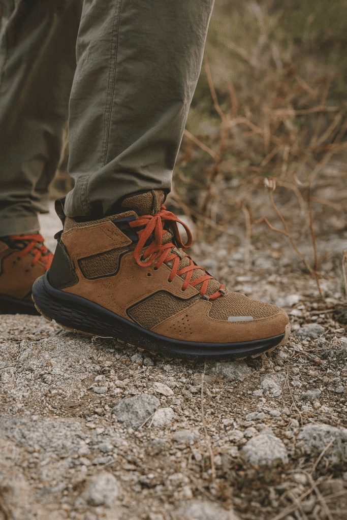 Columbia Mens Benson Mid Hiking Shoe on  hiking tril