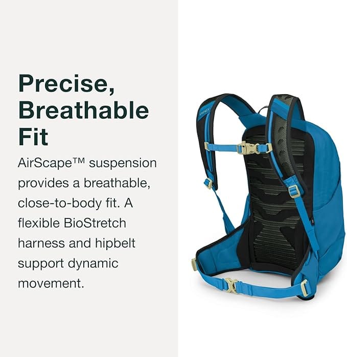 Breathable backpack with flexible harness.