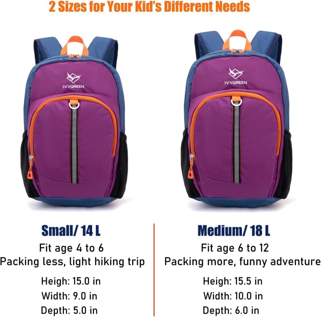 Two backpacks for kids' needs