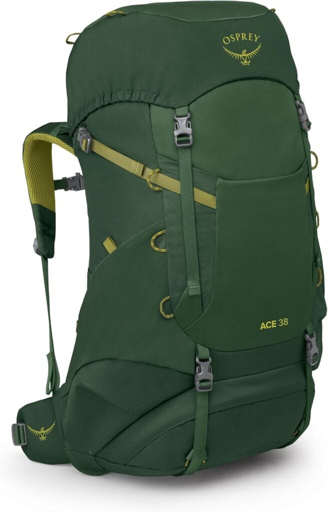 Green Osprey Ace 38 backpack