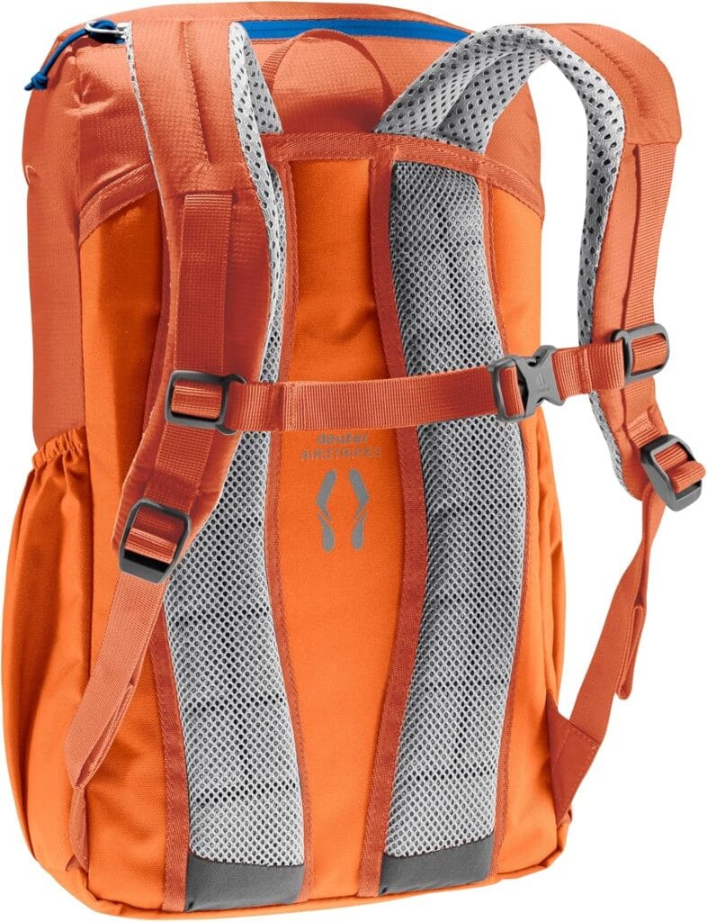Orange backpack with mesh straps