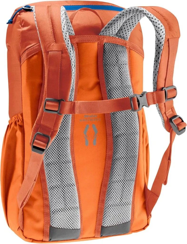 Orange backpack with mesh straps